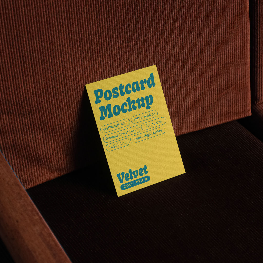 A5 Postcard Vertical Mockup | Velvet Collection | GRAFIK STASH