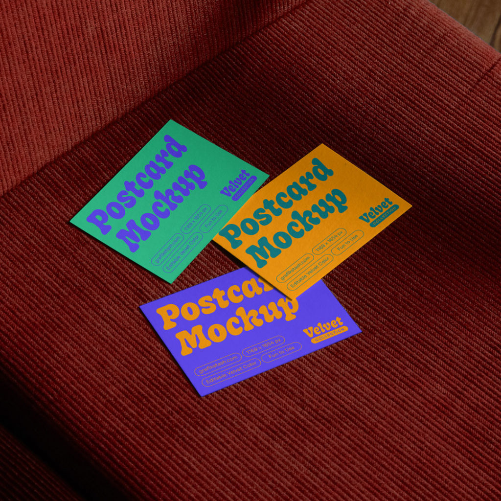 A5 Postcards Mockup Velvet Collection GRAFIK STASH